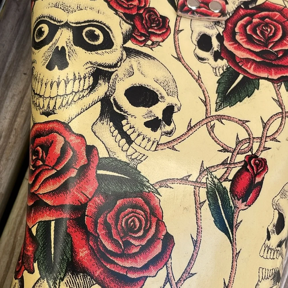 NOMAD  Skull Rose Western Cowgirl Mid Calf Women's Boots Size 9